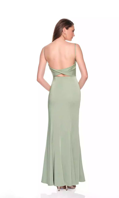 Elegant long sleeveless slim shoulder strap fitted corset with straight neckline and hollowed out backless Prom Dresses