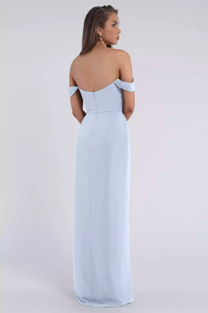 Elegant luxury chiffon scarf collar, tight fitting corset with slit, natural waist seam, back zipper, Bridesmaid Dresses