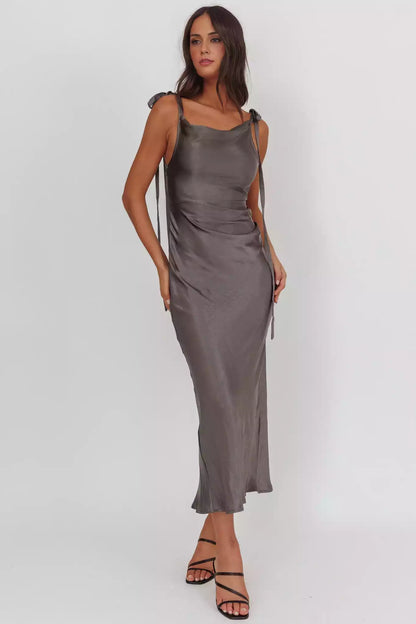 Elegant satin shoulder strap scarf with zipper on the side of the collar Bridesmaid Dresses