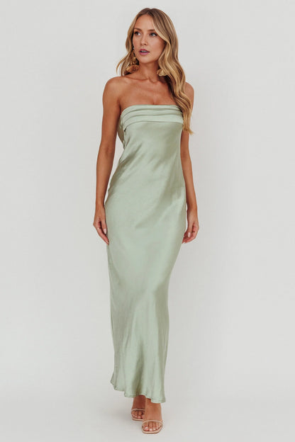 Elegant strapless strapless strapless pleated satin off shoulder extra long bridesmaid dress