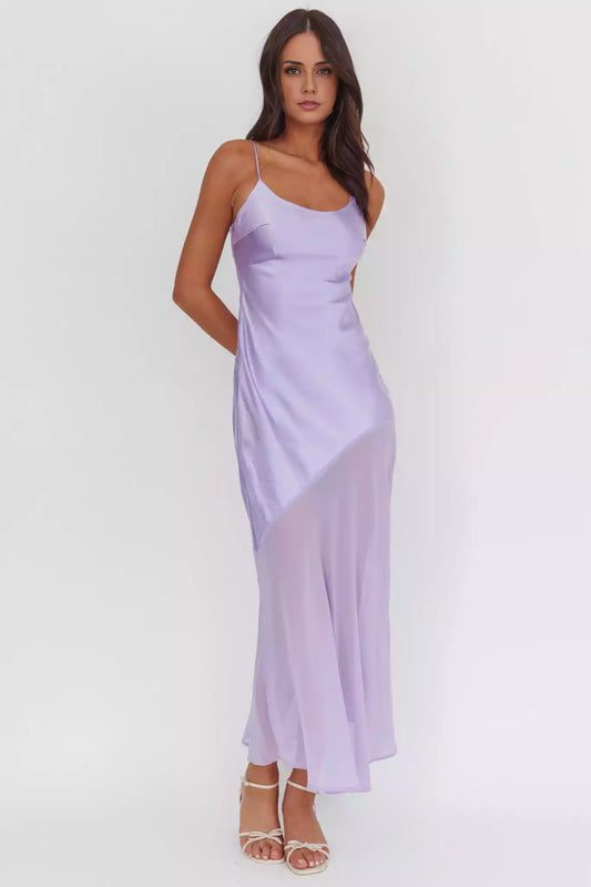 Elegant unlined thin shoulder strap with side zipper satin Bridesmaid Dresses