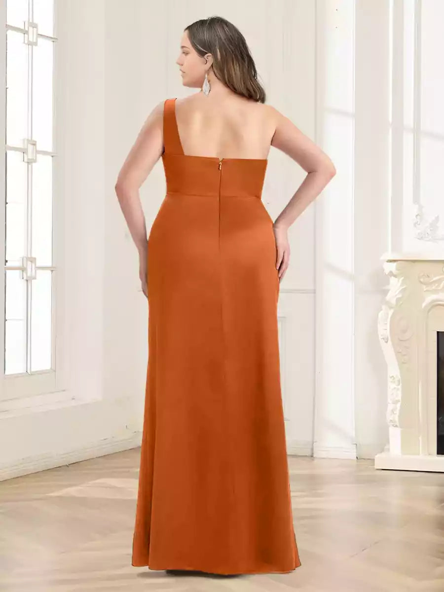 Enchanting Speaker/Mermaid Single Shoulder and Floor Size Wrinkle Mother of the Bride Dresses