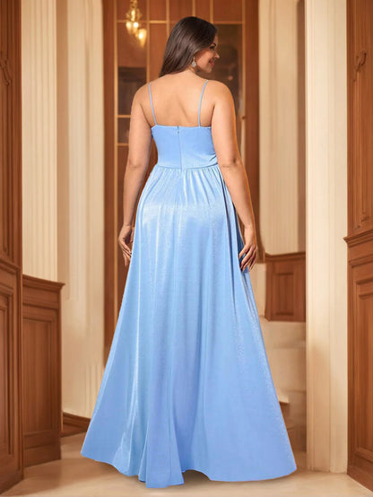 Ethereal Strapless Corset Bodice A-Line Evening Dress with Convertible Spaghetti Straps