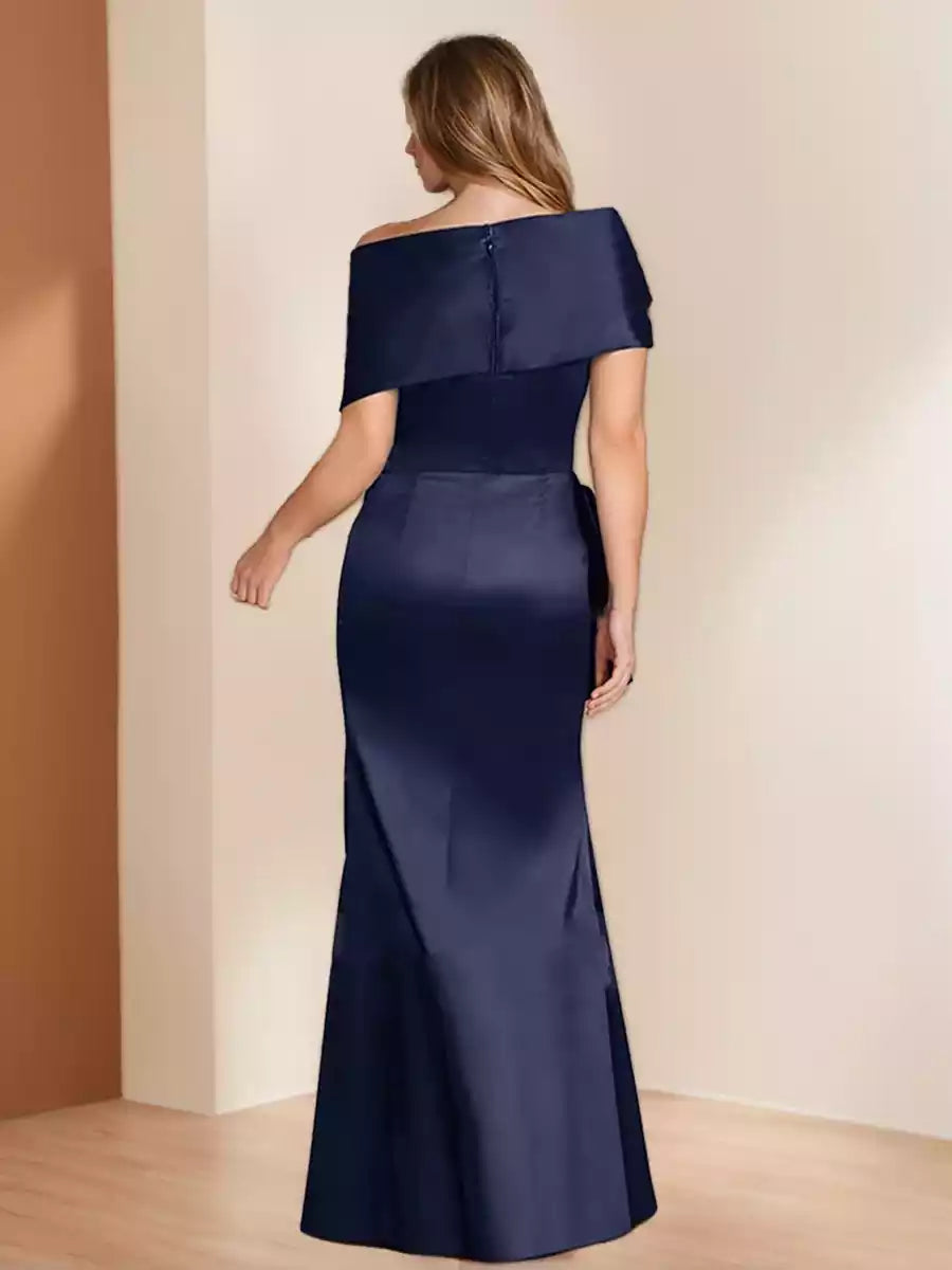Exquisite slim fit/straight shoulder and floor length Mother of the Bride Dresses