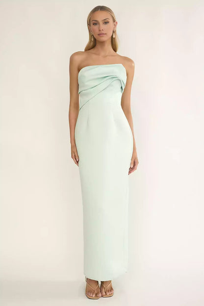 Exquisite strapless lining with pleated details and zippered back for Bridesmaid Dresses