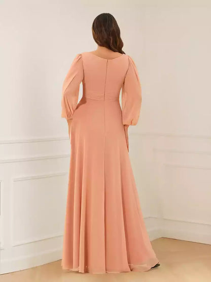 Eye catching A-line/Princess style floor to ceiling long sleeved Mother of the Bride Dresses