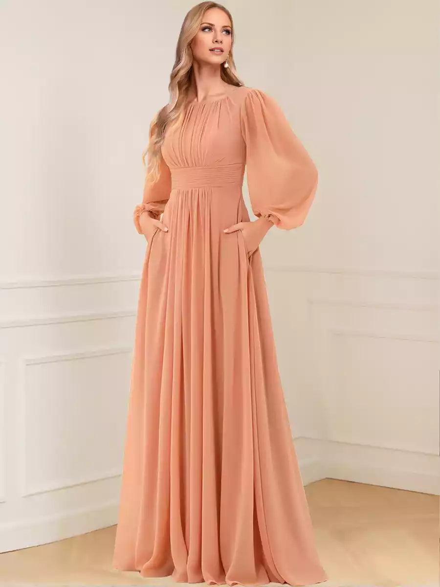 Eye catching A-line/Princess style floor to ceiling long sleeved Mother of the Bride Dresses