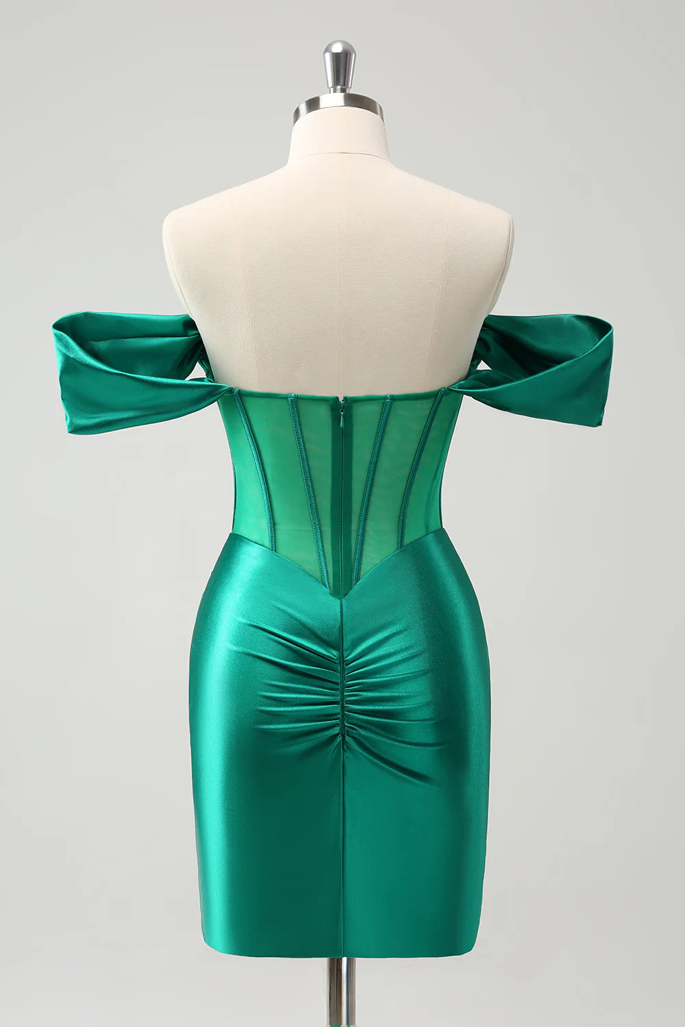 Glitter Green Tight Off the shoulder Corset Homecoming Dress