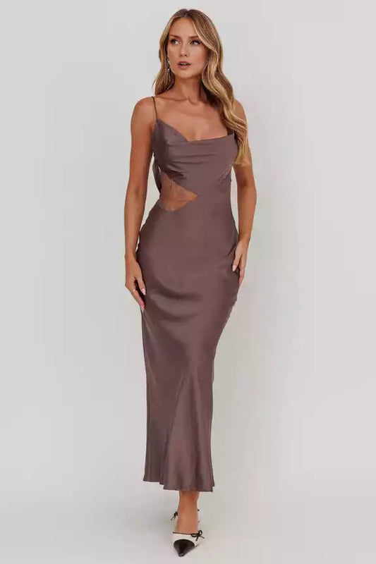 Fashionable dangling collar, scarf collar, waist hollow lace lace lace, Prom Dresses