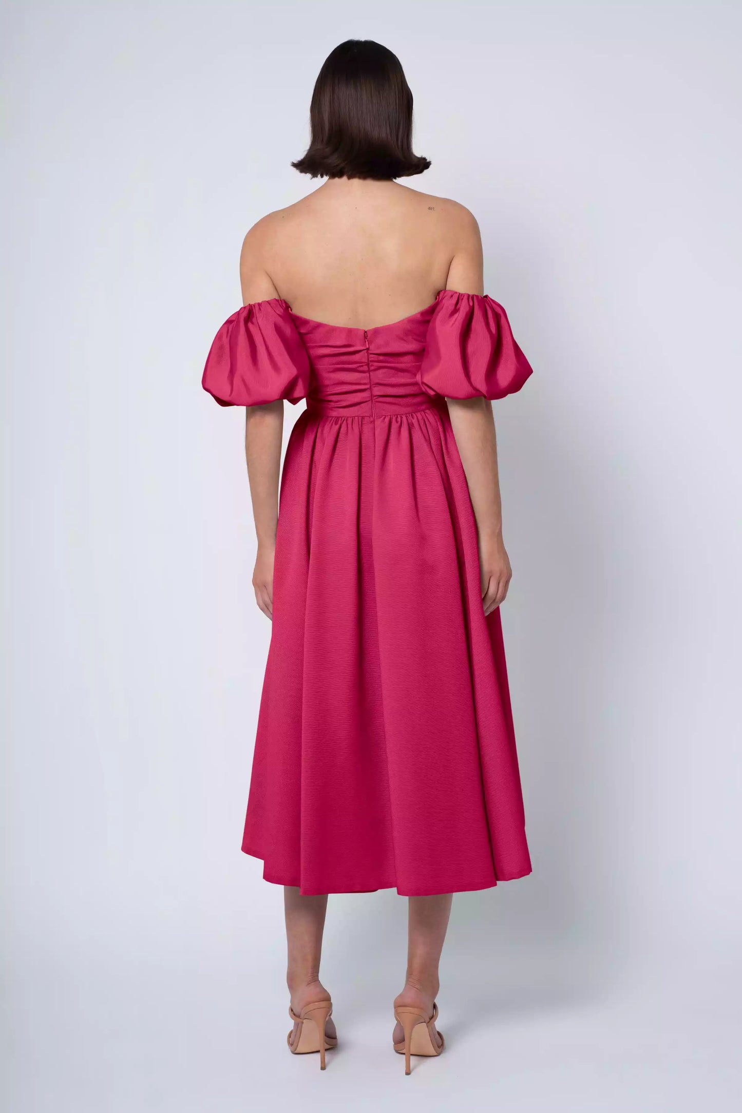 Fashionable strapless neckline pleated tight corset mid length tight corset back mid zip Bridesmaid Dresses