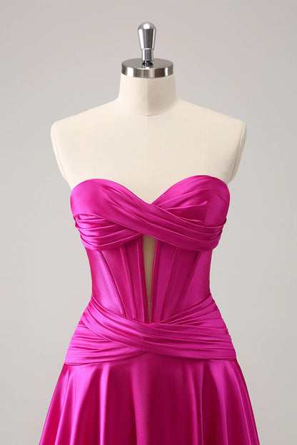 A Line Sweetheart Criss Cross Corset Homecoming Dress