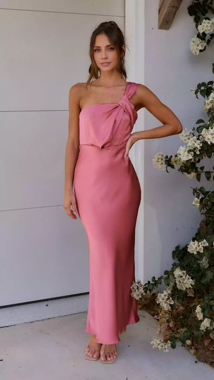 Full of charm, single shoulder strap with pleats, hidden side zipper, fully lined Prom Dresses