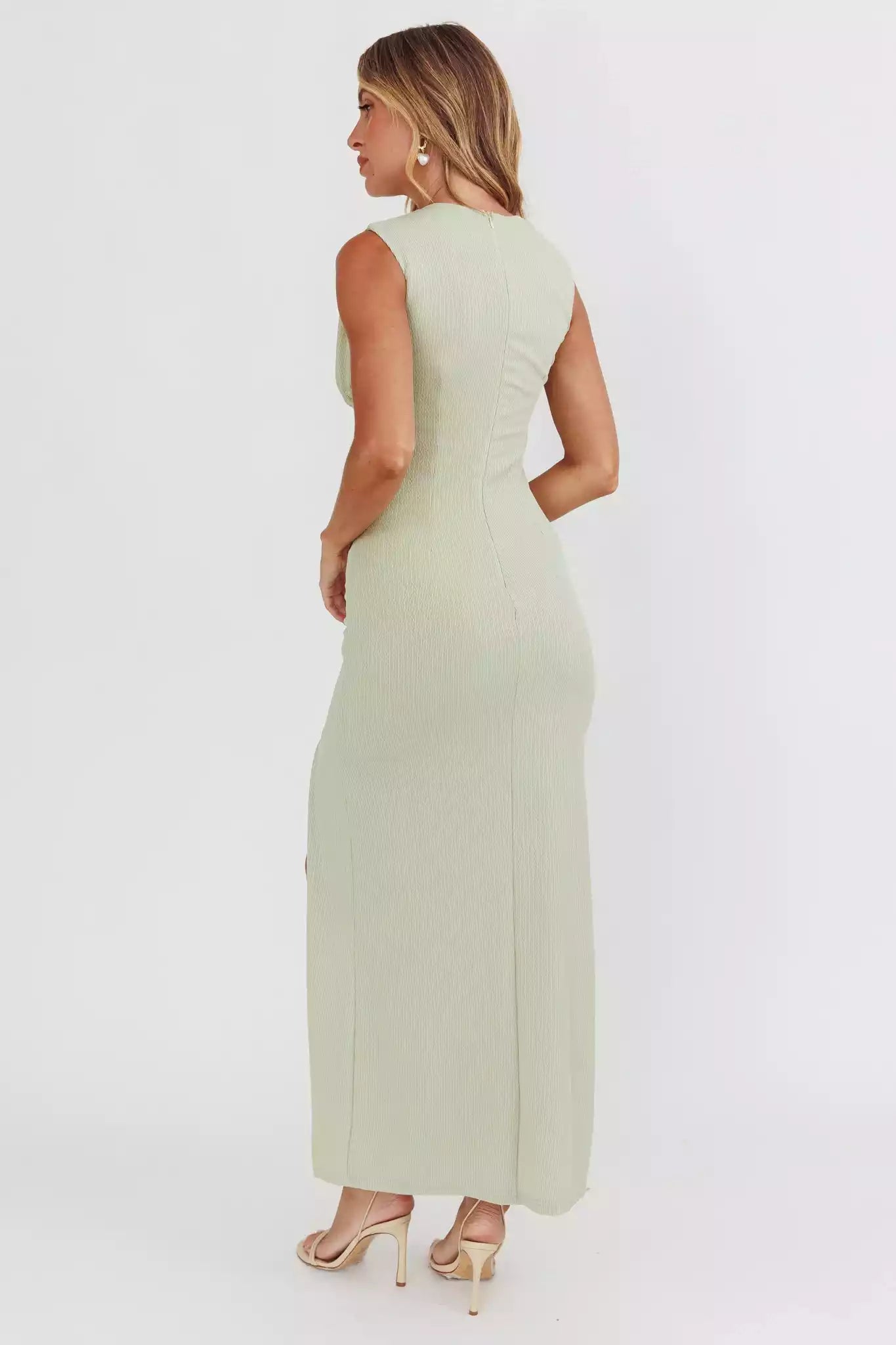 Gorgeous Knitted Mid length Asymmetric Collar Leg Opener Pads Invisible Rear Zipper Prom Dresses