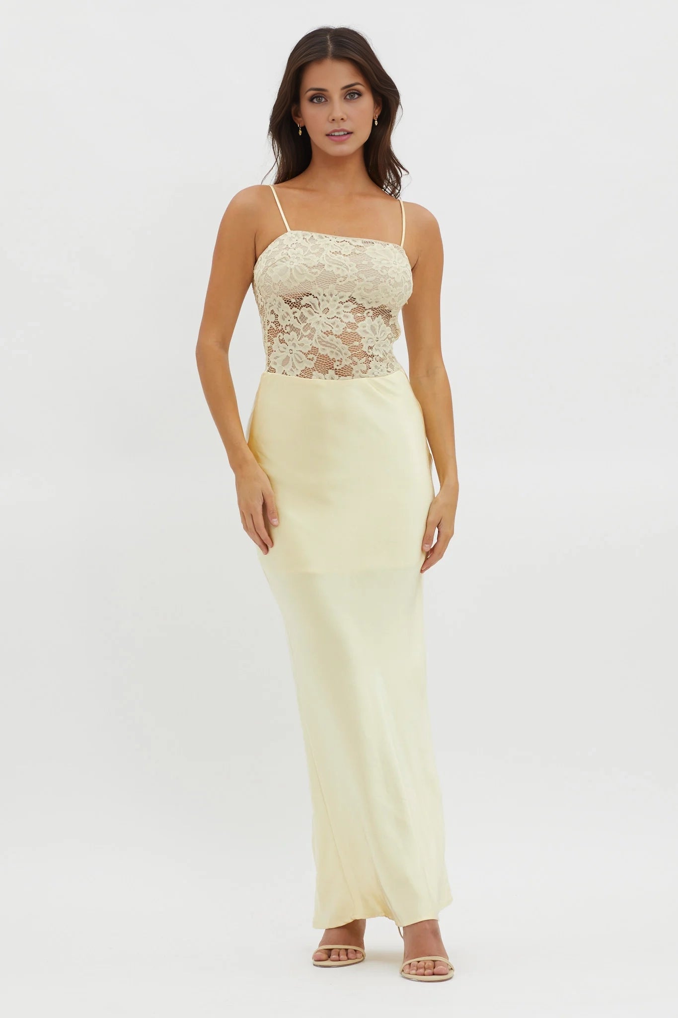 Gorgeous camisole, lace corset, side zipper bridesmaid dress