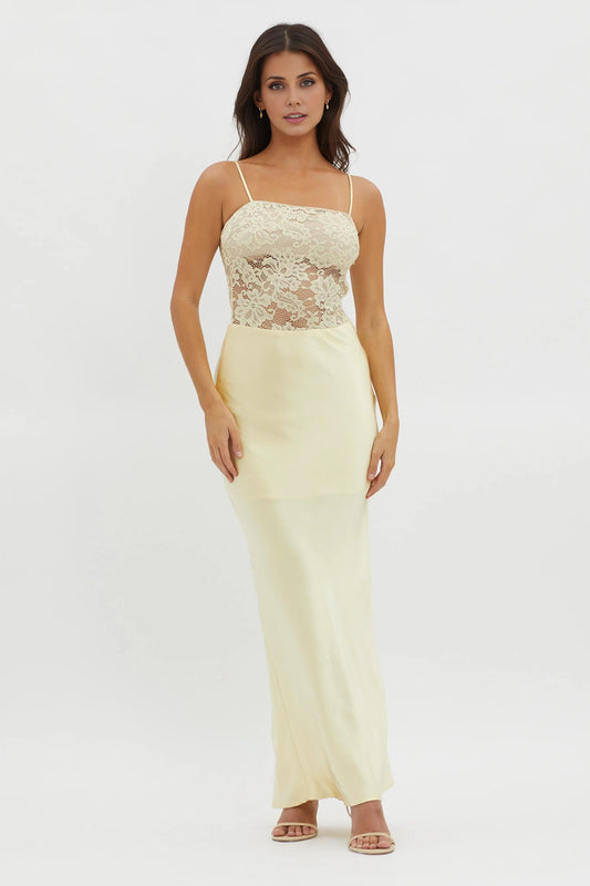 Gorgeous camisole, lace corset, side zipper bridesmaid dress