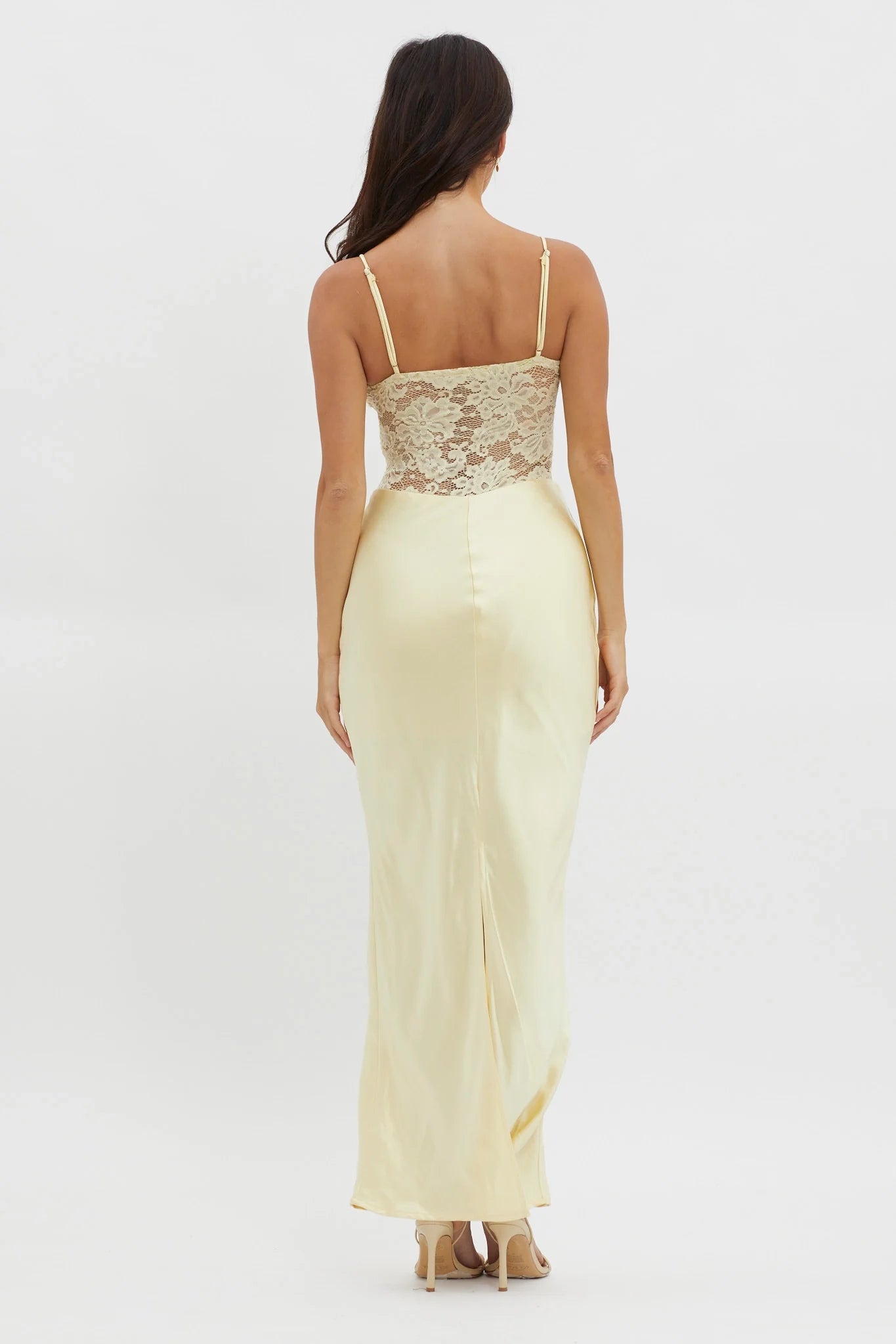 Gorgeous camisole, lace corset, side zipper bridesmaid dress