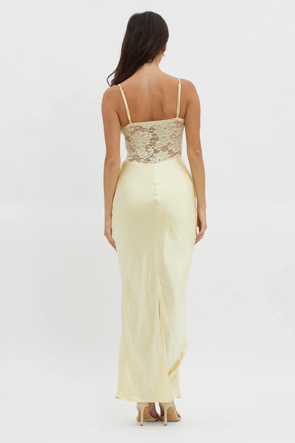 Gorgeous camisole, lace corset, side zipper bridesmaid dress