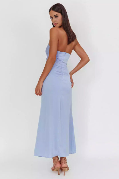 Gorgeous drawstring pleated heart-shaped neckline with zipper at the back Bridesmaid Dresses