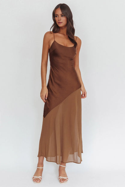 Gorgeous unlined thin shoulder strap chiffon hem exudes elegant temperament bridesmaid dress
