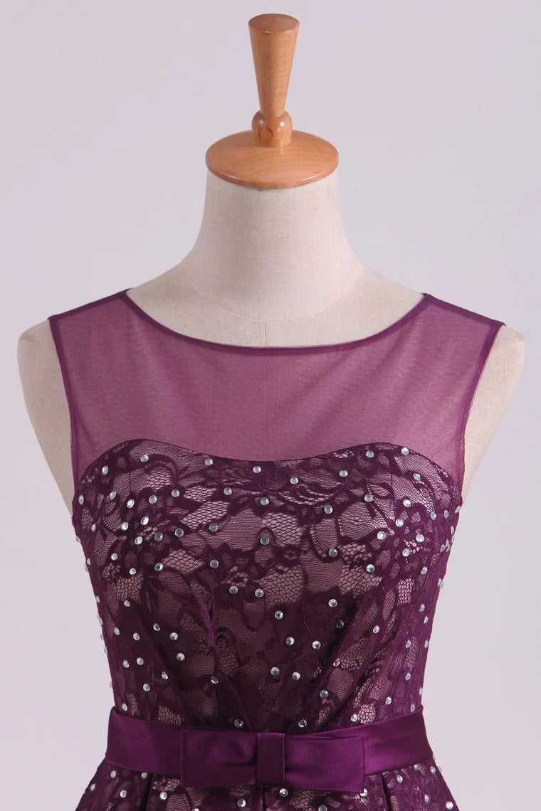 Purple dress short mini style with belt and beads