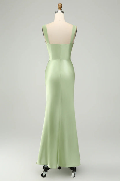 Mermaid Asymmetrical Satin Bridesmaid Dress