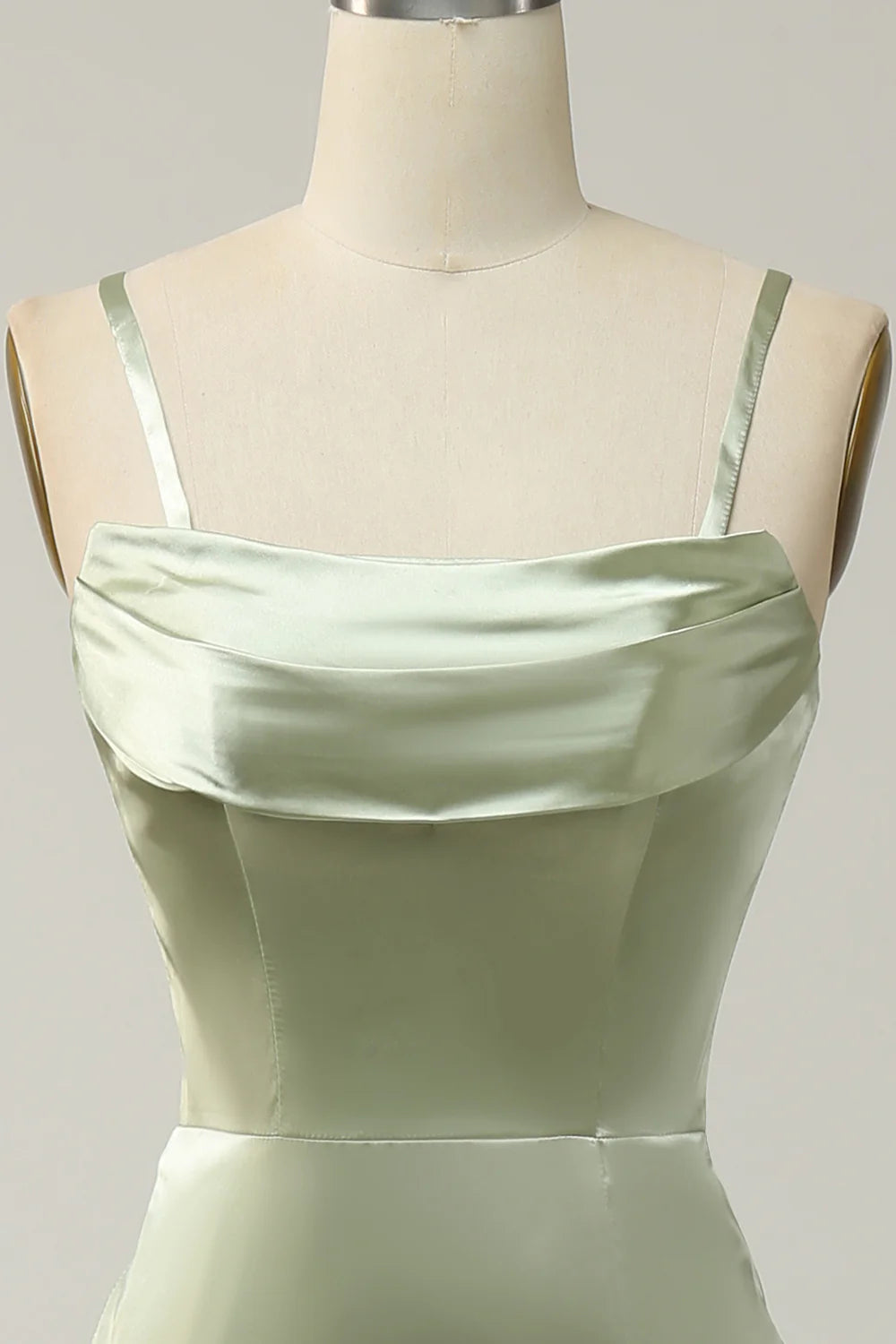 Sheath Convertible Strapless Satin Floor-Length Dress with Slit