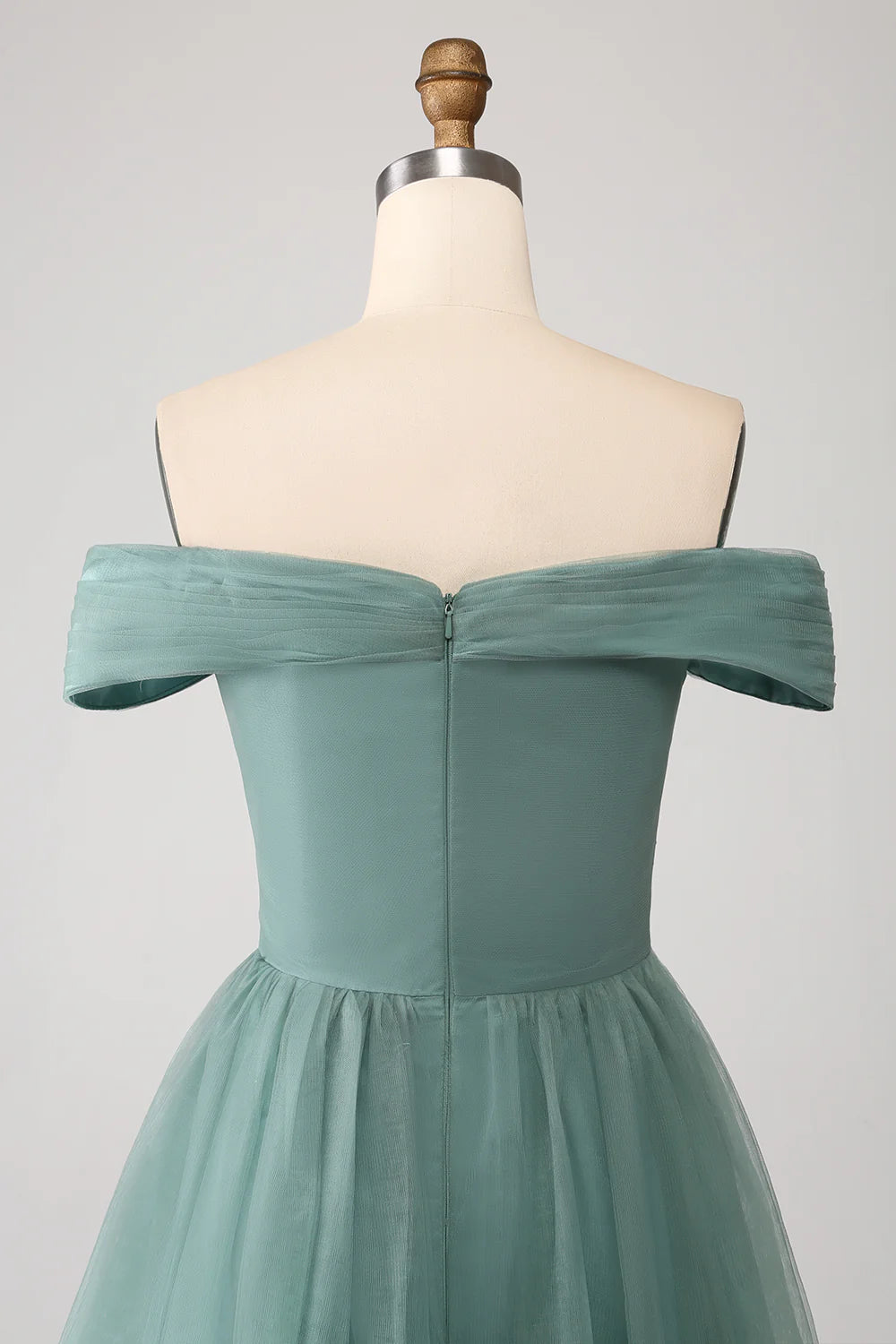 A-Line Off The Shoulder Pleated Tiered Maxi Dress