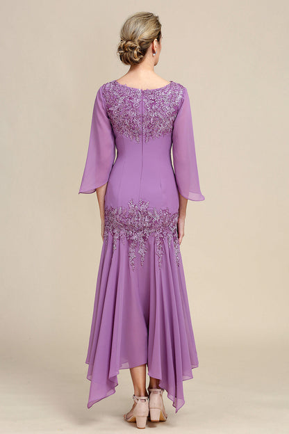 Mermaid Chiffon Mother of the Bride Dress with Lace