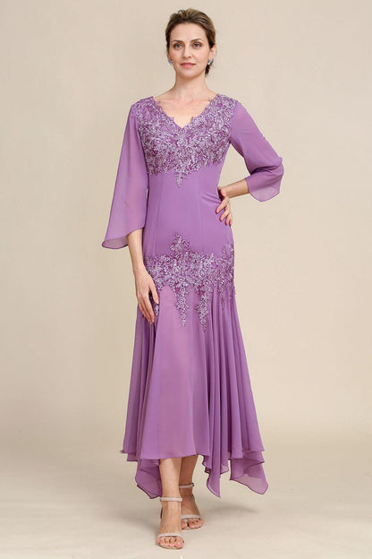 Mermaid Chiffon Mother of the Bride Dress with Lace
