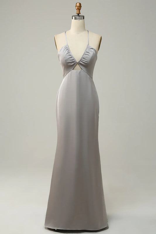 One Shoulder Chiffon Bridesmaid Dress with Ruffles