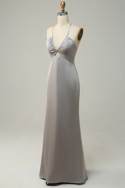 One Shoulder Chiffon Bridesmaid Dress with Ruffles