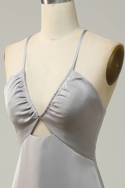 One Shoulder Chiffon Bridesmaid Dress with Ruffles