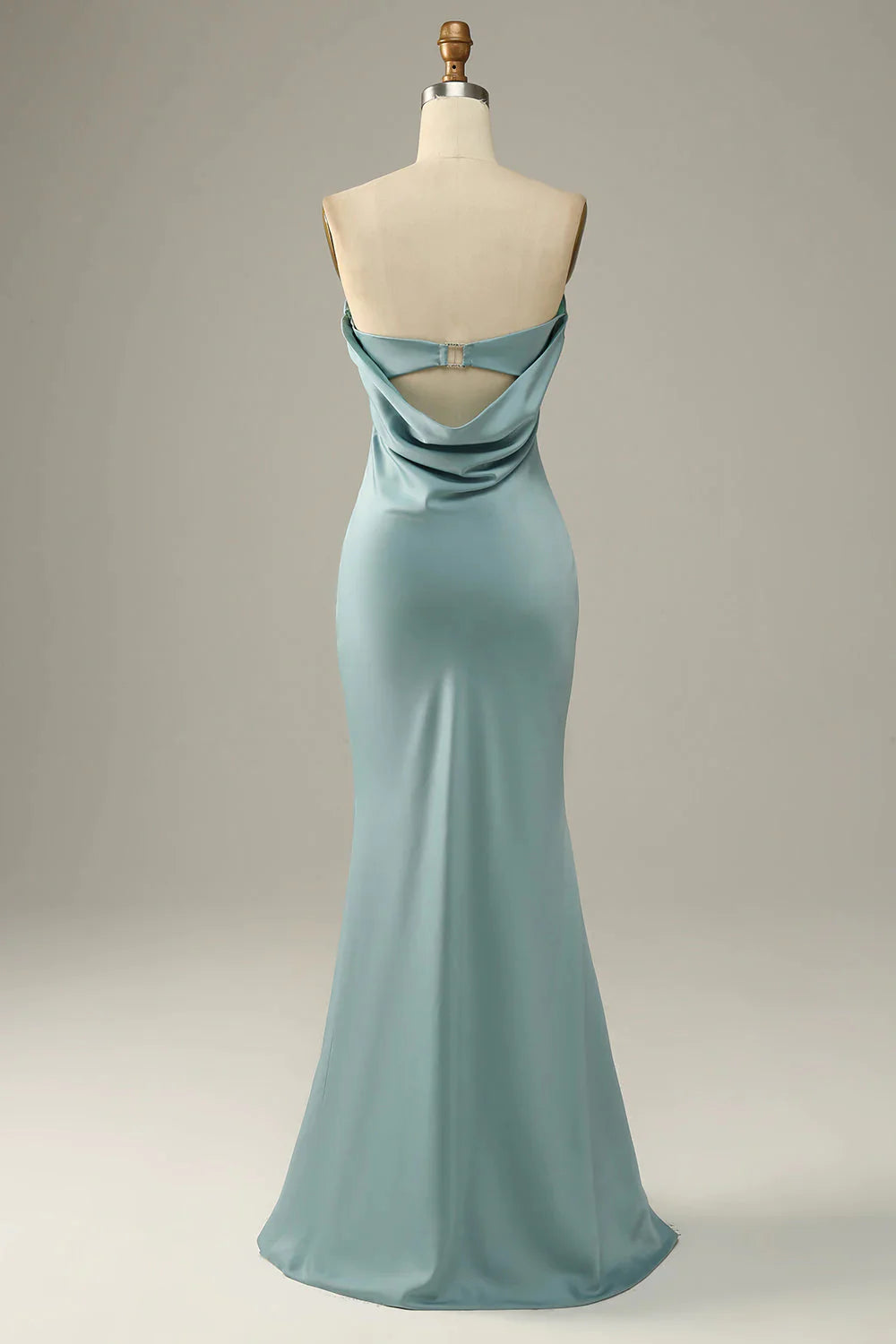 Mermaid Strapless Floor Length Satin Bridesmaid Dress