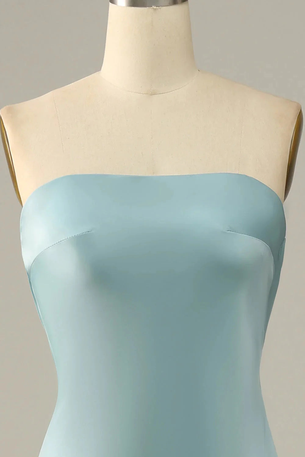 Mermaid Strapless Floor Length Satin Bridesmaid Dress