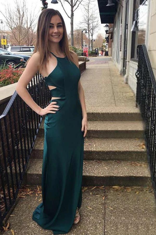 Italian spaghetti strap A-line V-neck dance dress formal dress