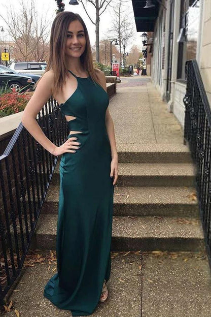 Italian spaghetti strap A-line V-neck dance dress formal dress