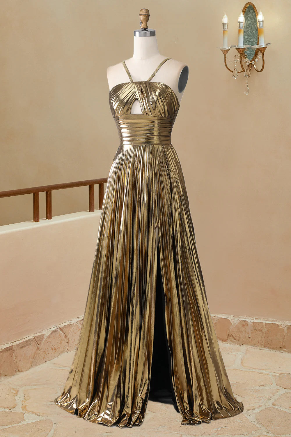 Satin Sleeveless Ball Dress A-line Simple Long Formal Dress