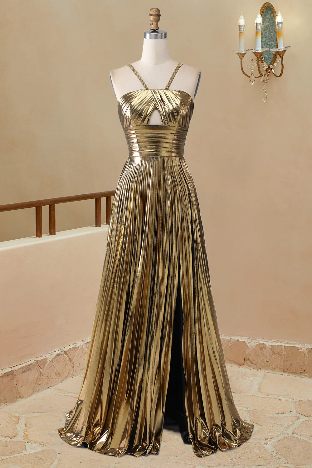 Satin Sleeveless Ball Dress A-line Simple Long Formal Dress