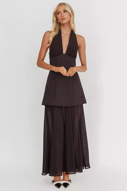 Heartwarming backless neckline lined with layered hem and zippered back Prom Dresses