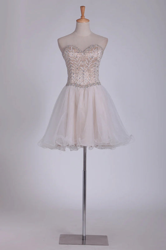 Elegant and Noble Beaded Shoulderless Prom Party Dress