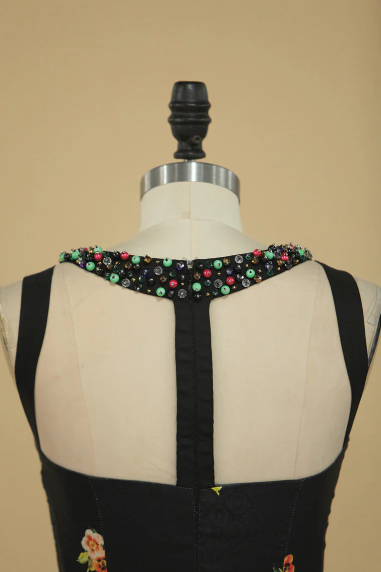 Elegant classical sleeveless camisole embellishments with jewelry lace party ball cocktail dress