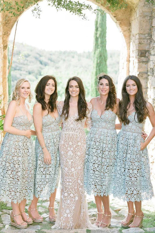 Elegant Wedding Dress, Lace Modern Bridesmaid Dress
