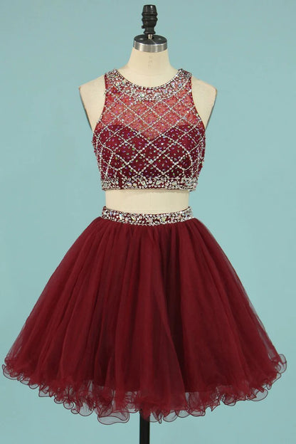 Hot selling sweet dress Scoop A-line beaded tight sheer short mini style