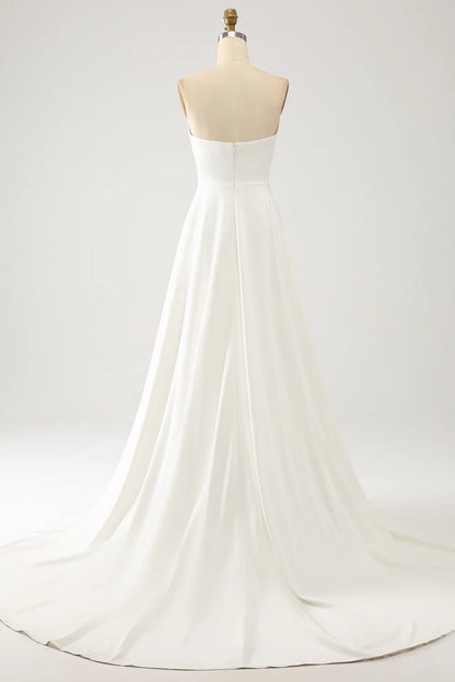 A Line Long Chiffon Wedding Dress With 3D Butterflies Long