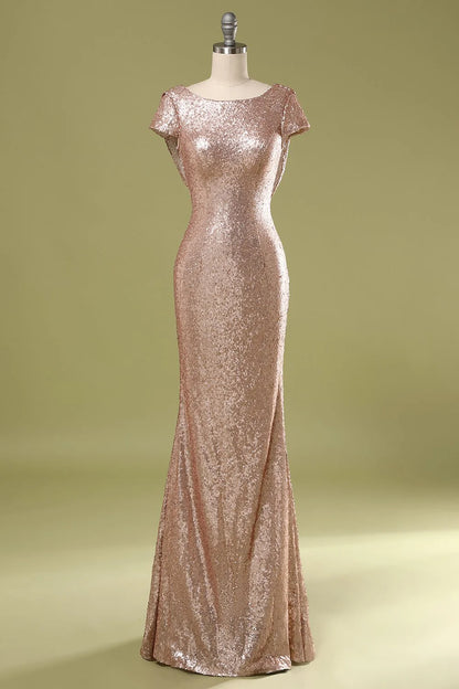 Elegant and slim fitting mermaid sequin dance party formal dress for cocktail parties