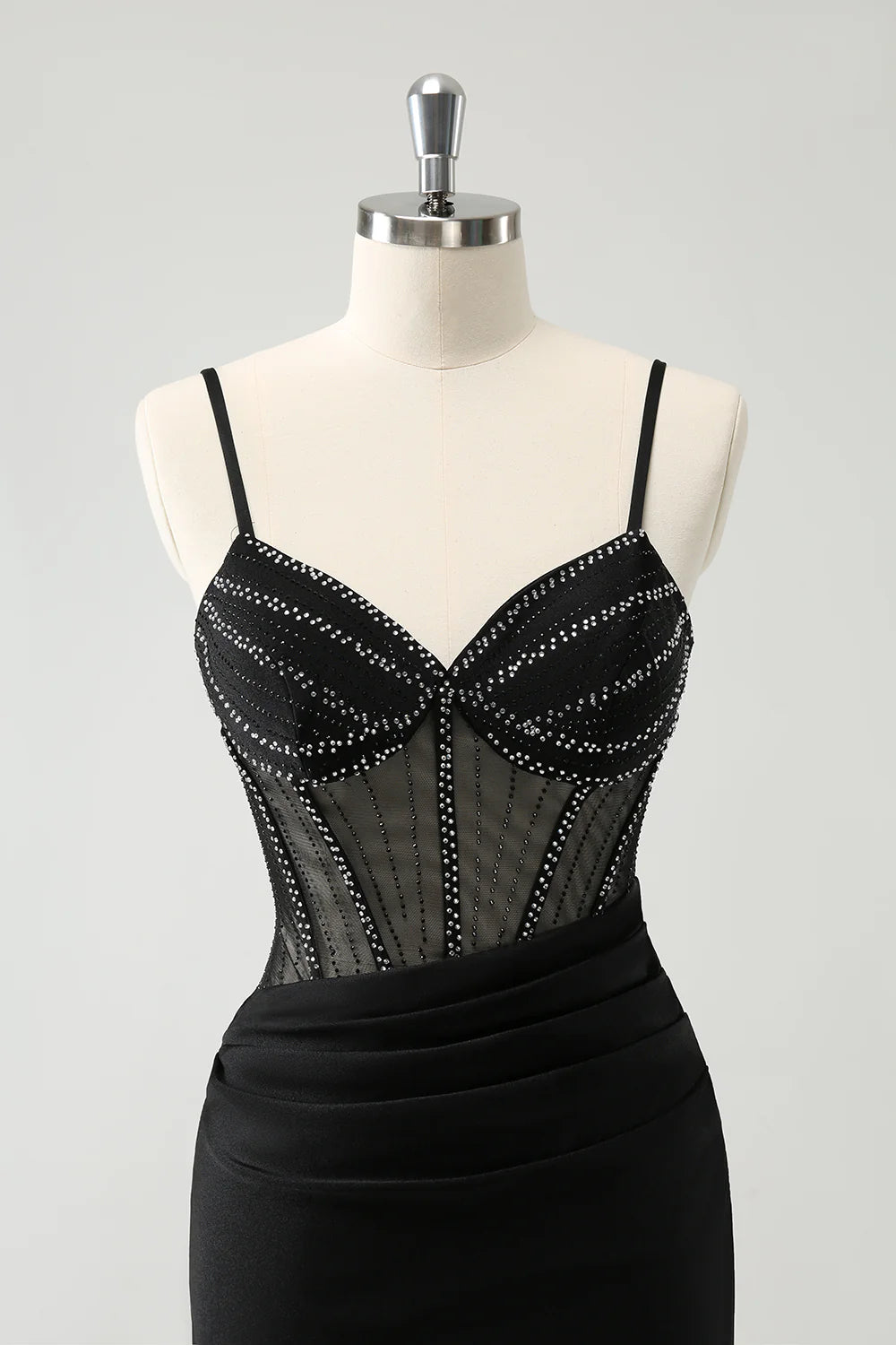 Black Tight Short Spaghetti Straps Corset Homecoming Dresses