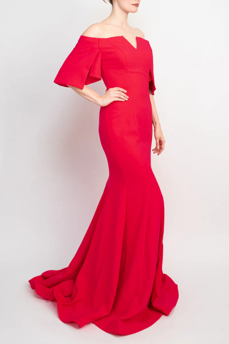 A-Line Off-the-Shoulder the shoulder crepe bodycon Prom Dresses
