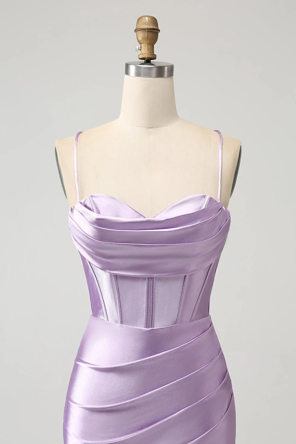 Bodycon Spaghetti Straps Corset Satin Short Homecoming Dress
