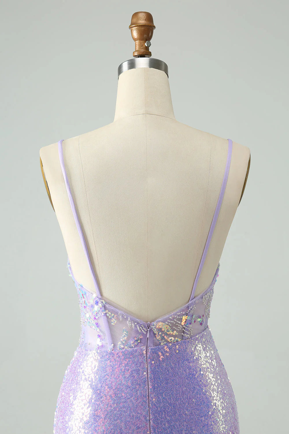 Lilac Tight Spaghetti Straps Corset Short Homecoming Dress