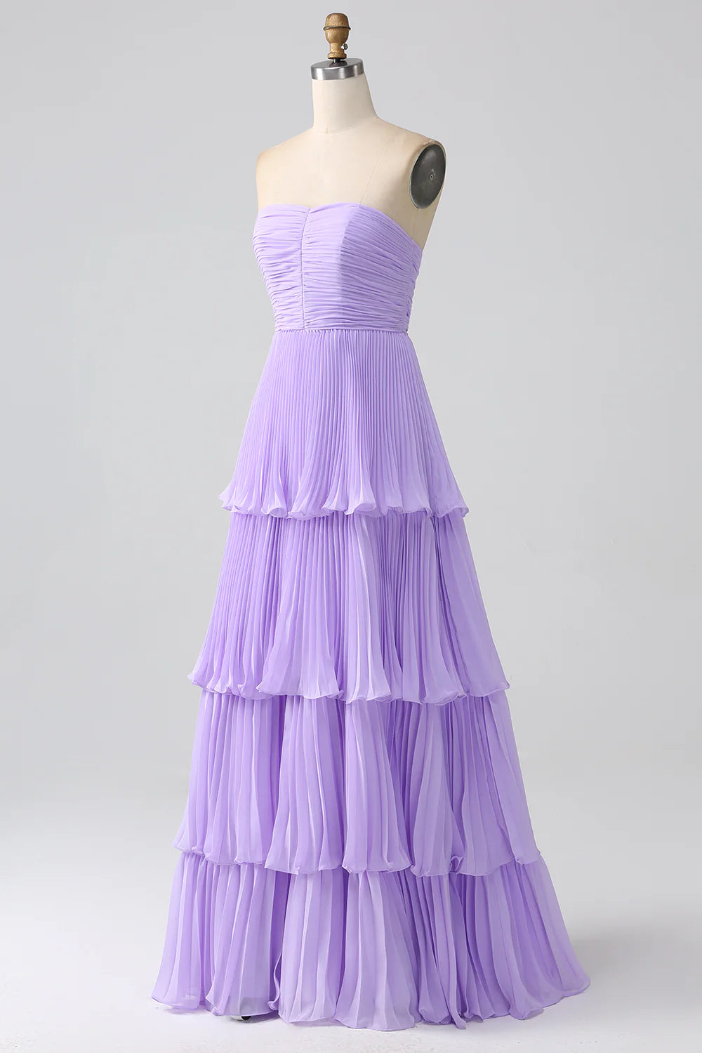 A-Line Sweetheart Tiered Floor Length Chiffon Bridesmaid Dress
